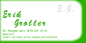 erik groller business card